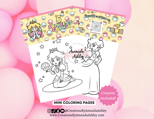 Princess Peach Coloring Favors