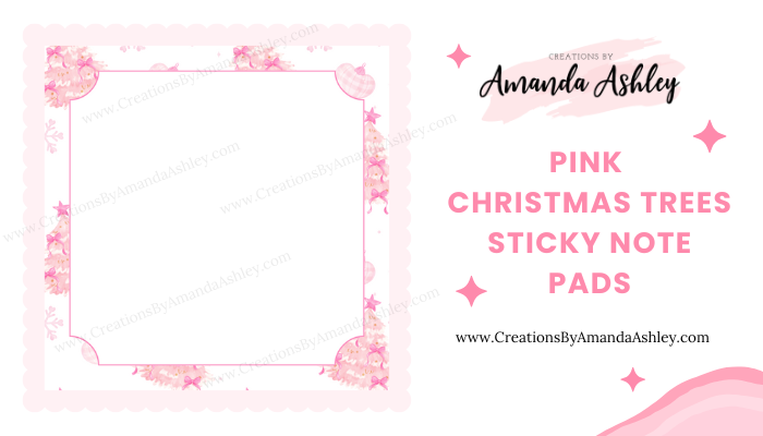 Pink Christmas Trees Sticky Notes