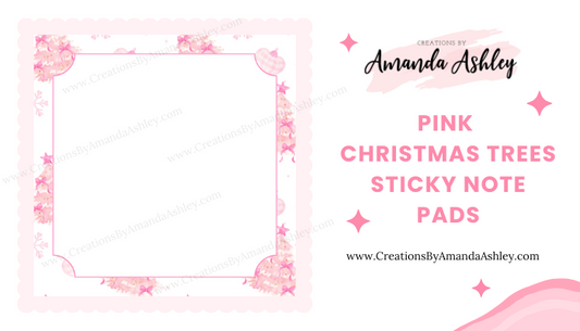 Pink Christmas Trees Sticky Notes