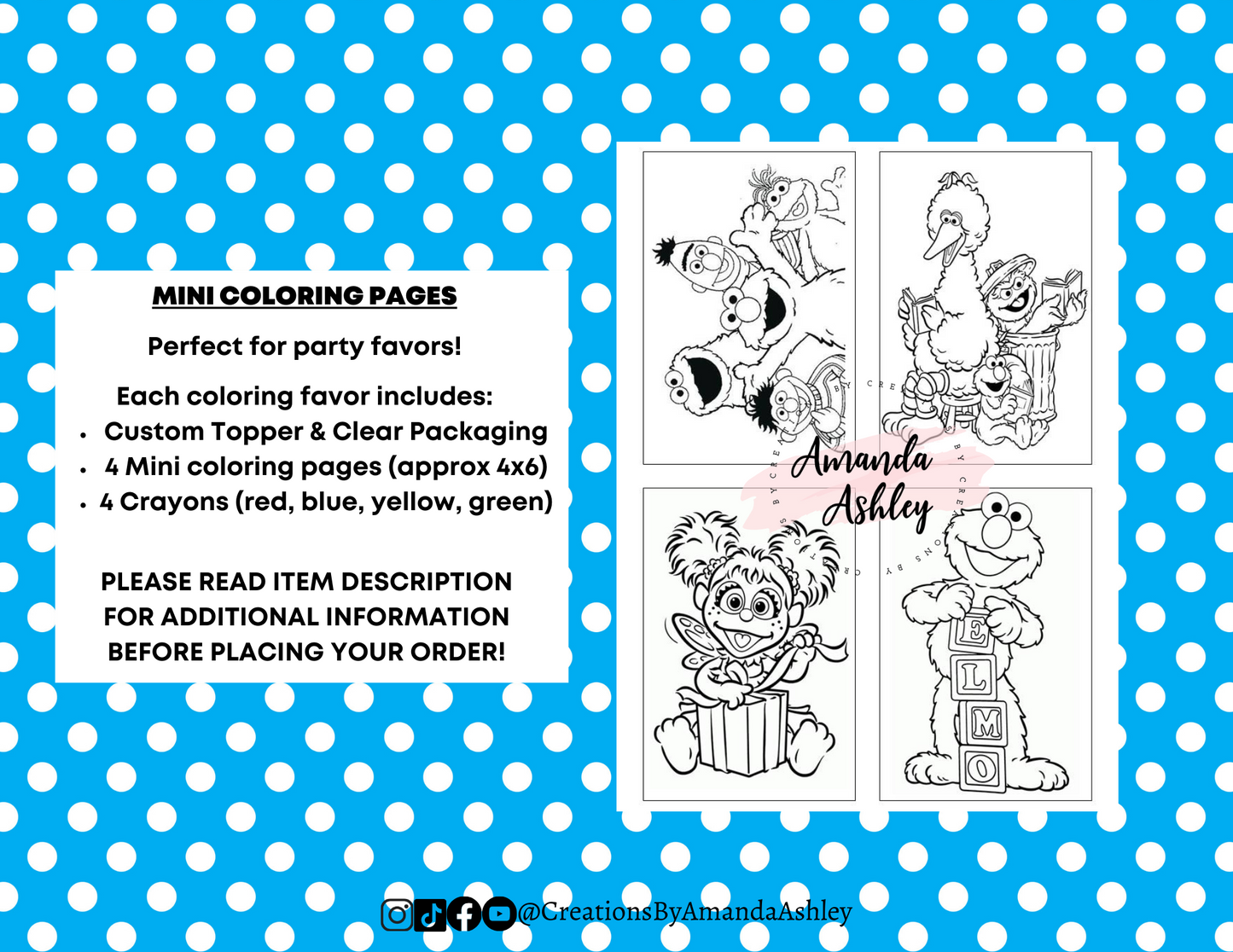 Sesame Street Coloring Favors