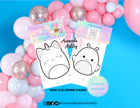 Squishmallow Coloring Favors