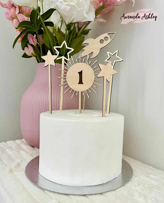 Space Theme Cake Topper Set