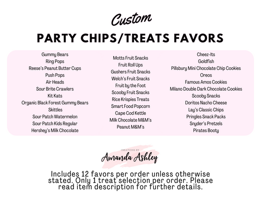 Custom Party Chip/Treat Favors