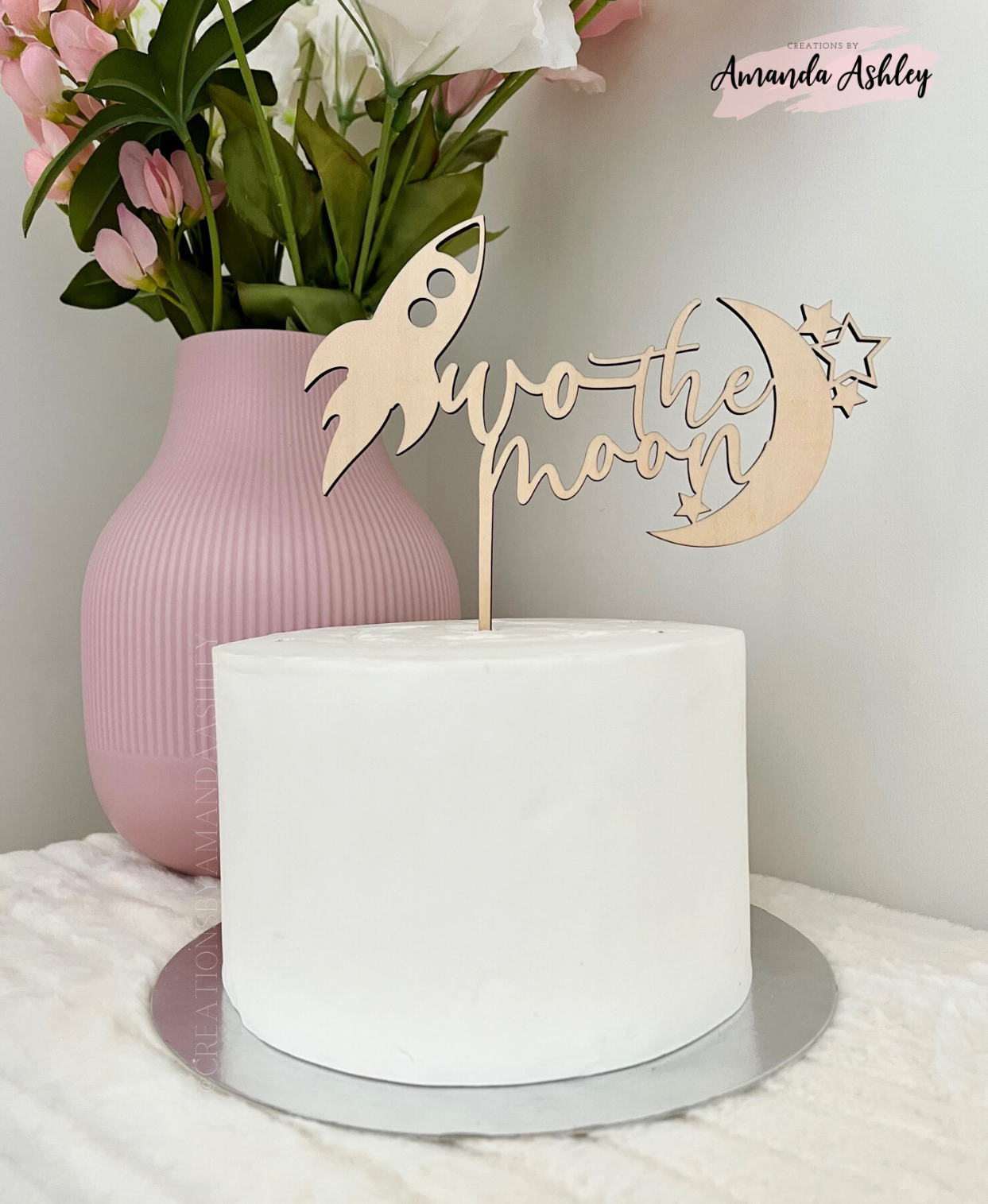 Two The Moon Cake Topper