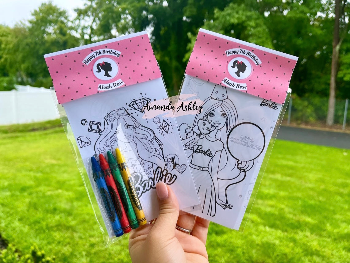 Barbie Coloring Favors