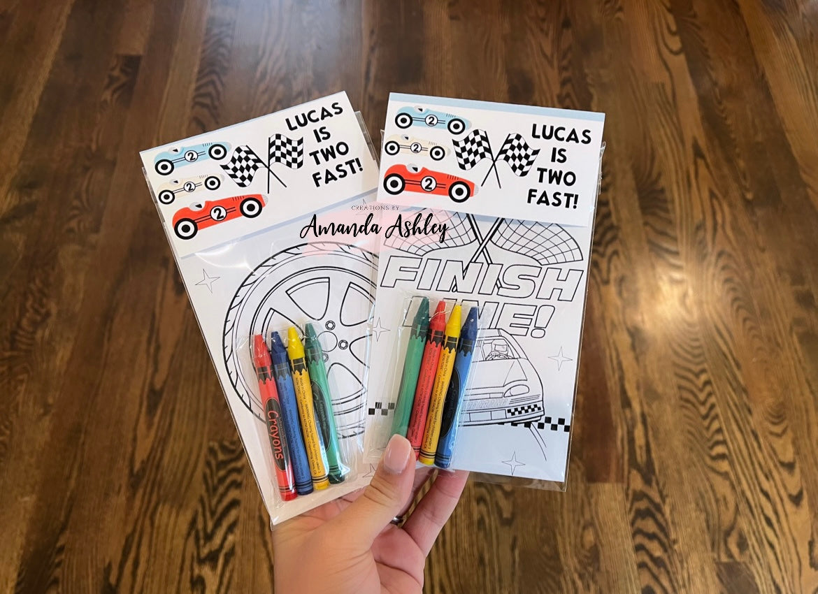 Racecar Coloring Favors