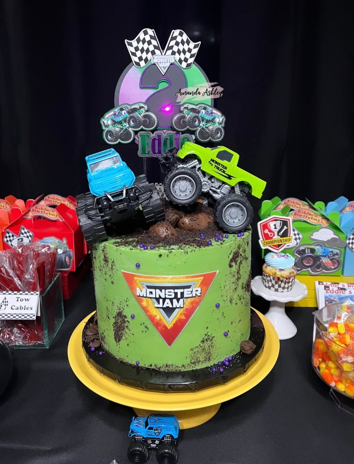 Monster Truck themed Cake. #carolevenrudcakes #customcake #atlanta
