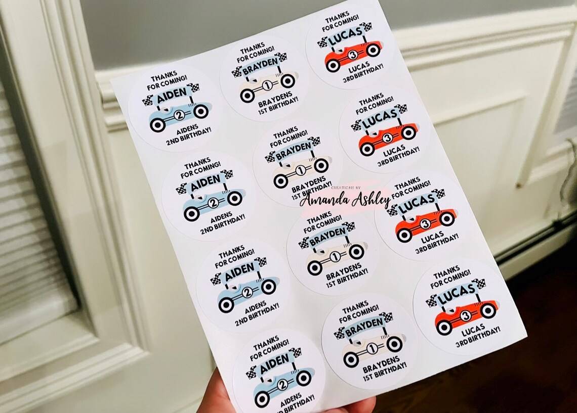 Vintage Car Favor Stickers